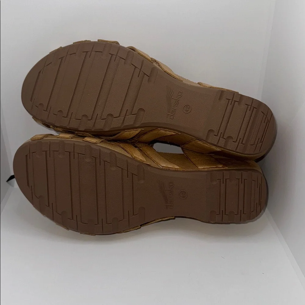 Dansko Tinley Gladiator Wedge Sandals Tan Leather Women’s EU 42 US 11.5-12